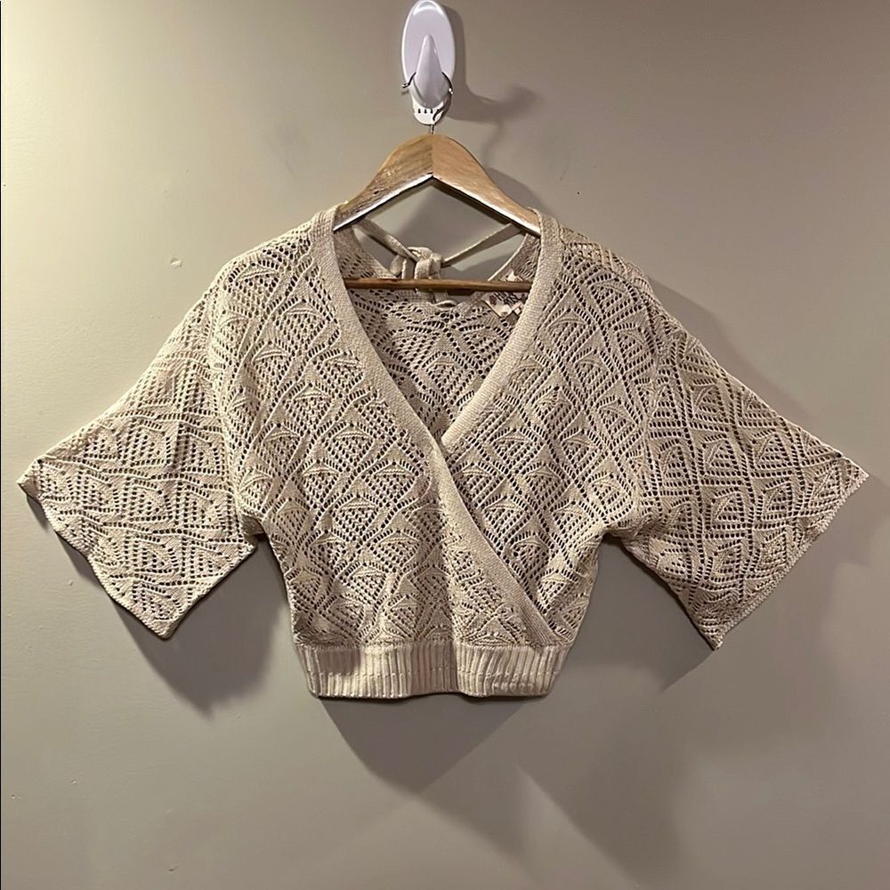 Hippie Rose Cream V-Neck Sweater